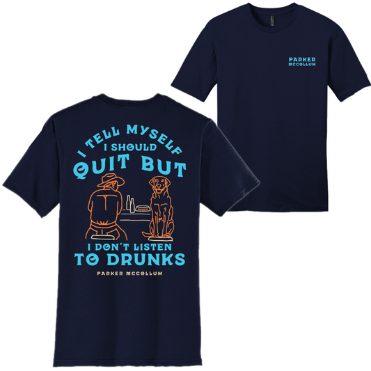 Navy Don't Listen To Drunks Tee
