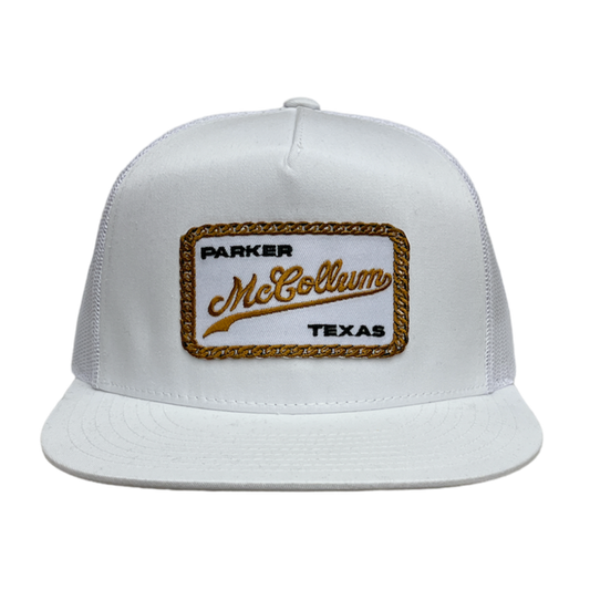 White Gold Chain Patch Hat
