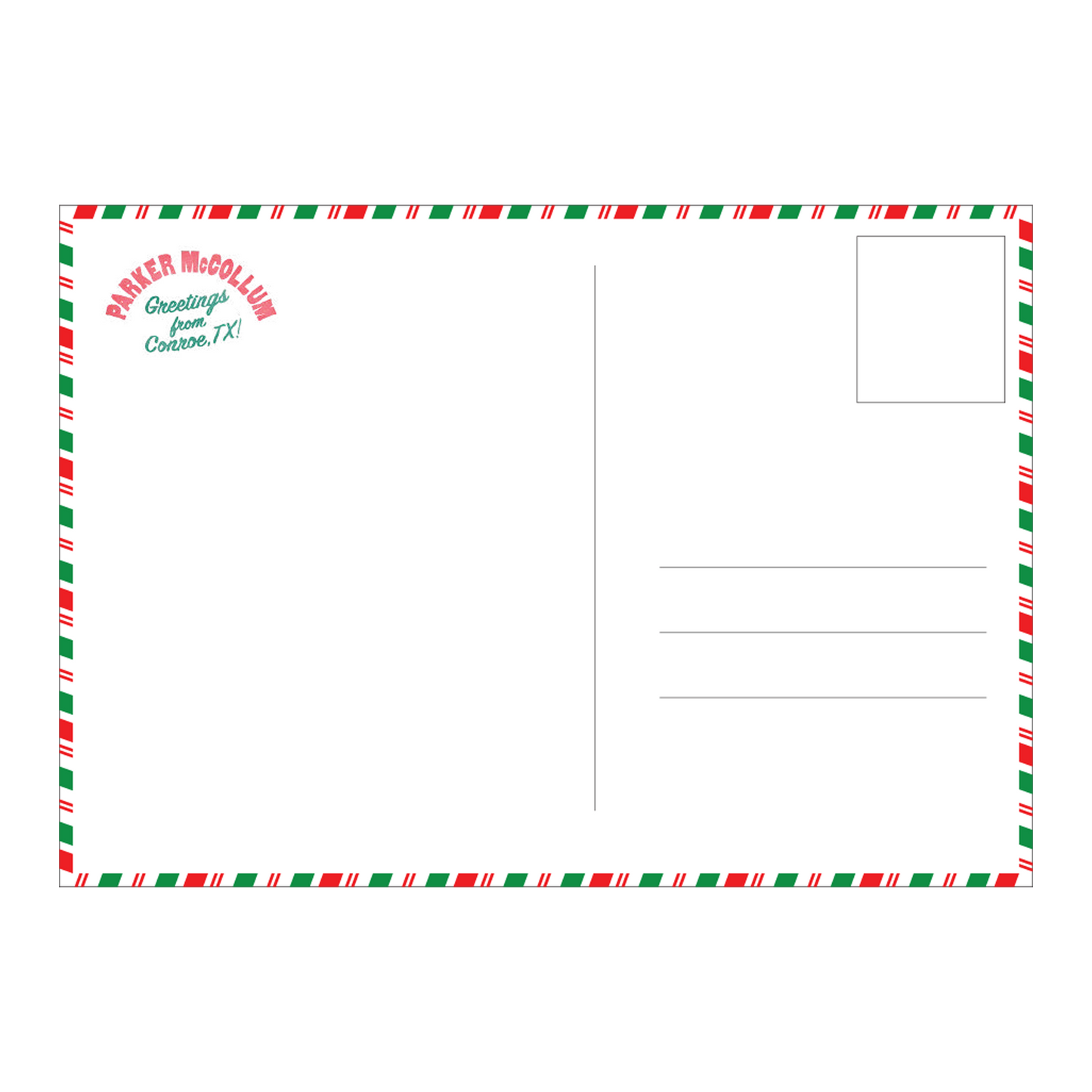 Greetings From Holiday Postcard